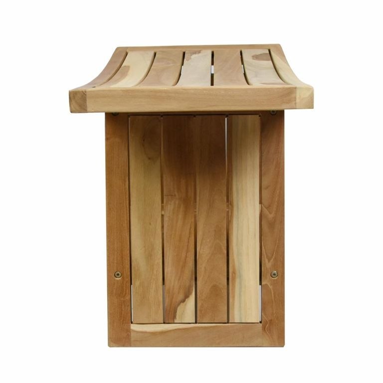 Stołek DIVERO, drewno tekowe, 60 x 35 x 45 cm